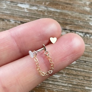 1.2mm/16ga.-1.0mm/18 gauge-14k gold filled heart Bioflex Labret Monroe Lip Jewelry-Helix/Daith/Tragus/Conch piercing