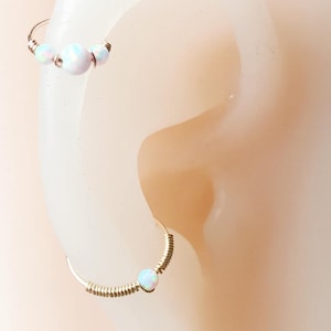 Super thin 14k gold/rose gold filled-925 sterling silver 6/7/8/9/10/11/12/13mm wrap cartilage/tragus/rook/daith/helix/snug/earring/nose/lip