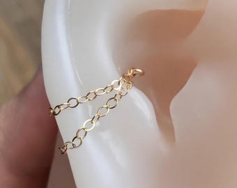 Double Chain Conch Dangle Earring gold silver