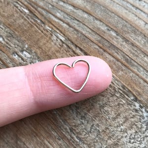 0.8mm/20gauge 14k gold/rose gold filled-925 sterling silver Heart Tragus Cartilage hoop Earring-rook/Daith/Helix/Cartilage Rings