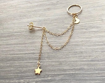 Moon Star Conch Lobe-oorbel - 14K gold filled, roségoud, sterlingzilver