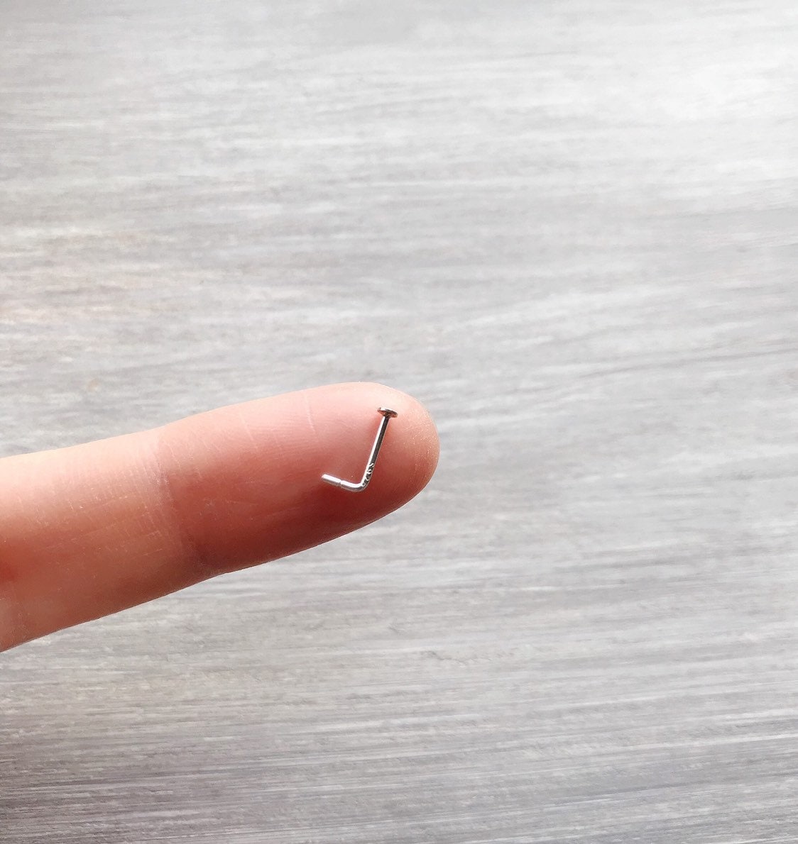 Silver Nose Stud, L shape