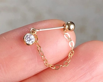 Single chain piercing-cartilage earring helix conch lobe earring jewelry