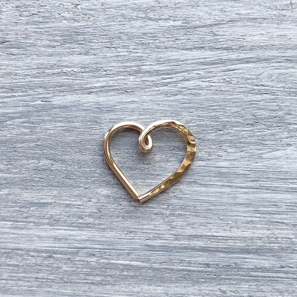 1.0mm-18gauge 14k gold/rose gold filled-925 sterling silver hammered Heart Tragus Cartilage hoop Earring-Daith/Helix/Cartilage Ring
