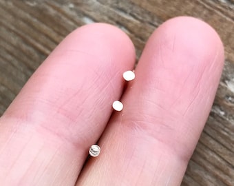Tiny 18k Rose Gold Filled Nose Stud: 20 Gauge, 1.8mm Top