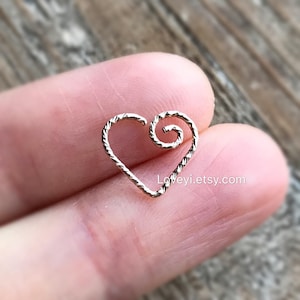 0.8mm/20gauge oro 14k riempito di oro scintillante taglio diamante brillante cuore trago cartilagine cerchio orecchino-torre/Daith/Helix/anelli cartilaginei