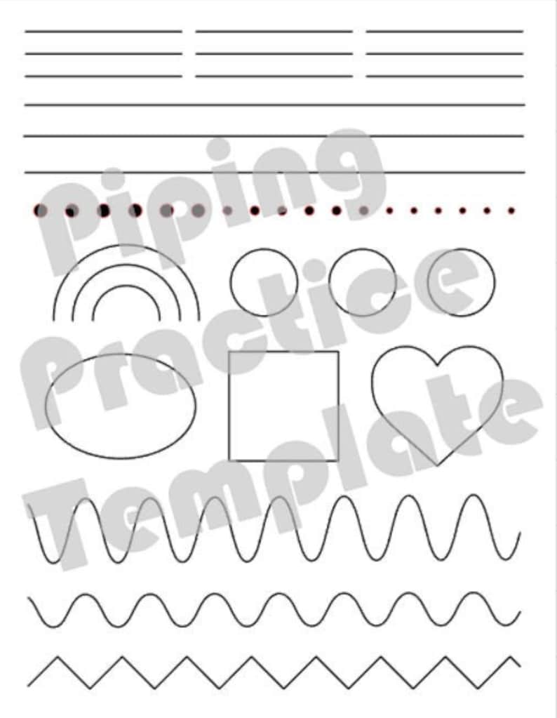Royal Icing Beginner Piping Guide Practice Sheet Template Etsy Australia