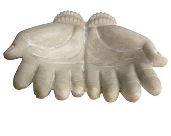 Handcrafted Marble Buddha Hand Mudra - North Indian Art