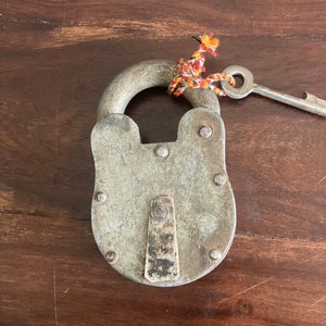 Handmade Vintage Iron Padlock with Key