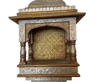 Vintage Hammered Brass Indian Wall Temple - Udaipur Royal Design