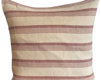 Striped Linen Cotton Pillow Cover: Handmade Sofa Cushion