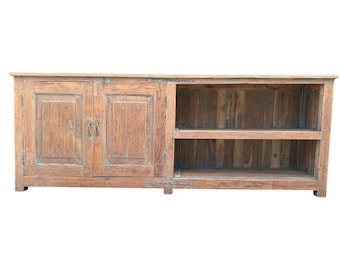 Reclaimed Wood Low TV Cabinet: Indian Ethnic Decor, Vintage Style