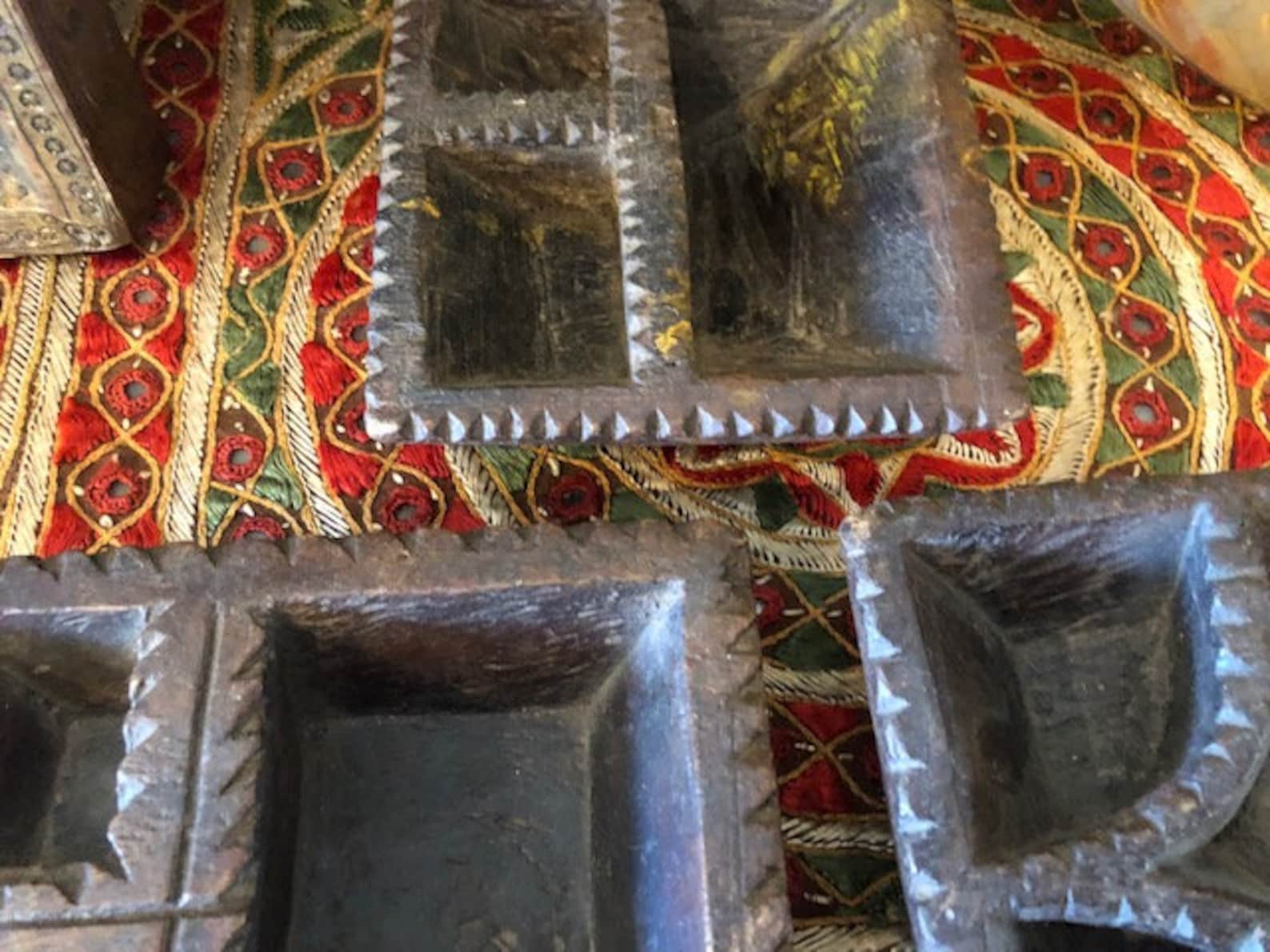 Vintage Small Wooden Indian Spice Holder Decorative Old Etsy