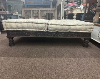 Hand carved Ottoman, single daybed, carved sofa, wooden sofa, indian daybed, Romantic bohemian style Sofa and DayBed