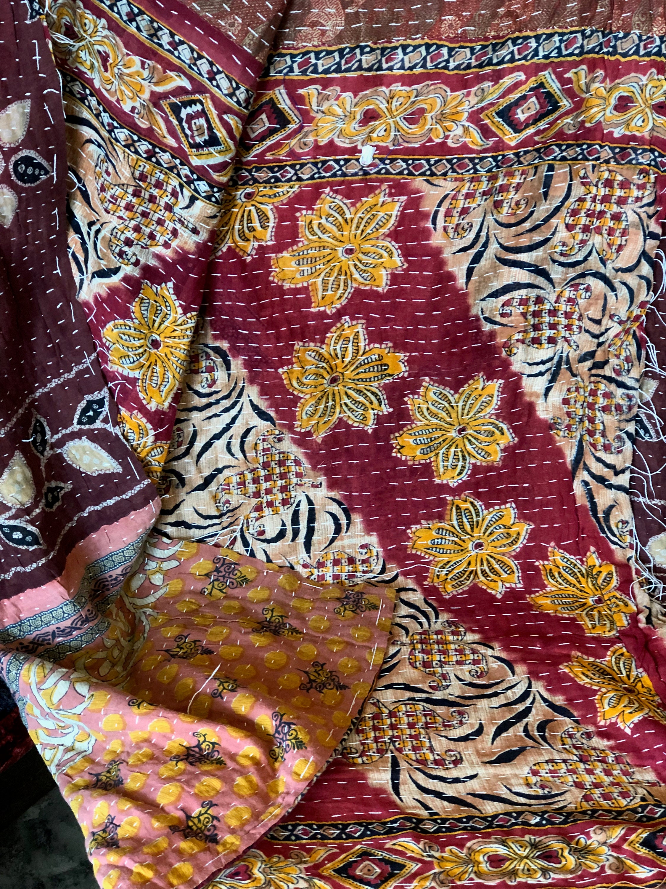 Vintage Kantha Blanket, Quilt, Throw Blanket, Kantha Quilt Indian