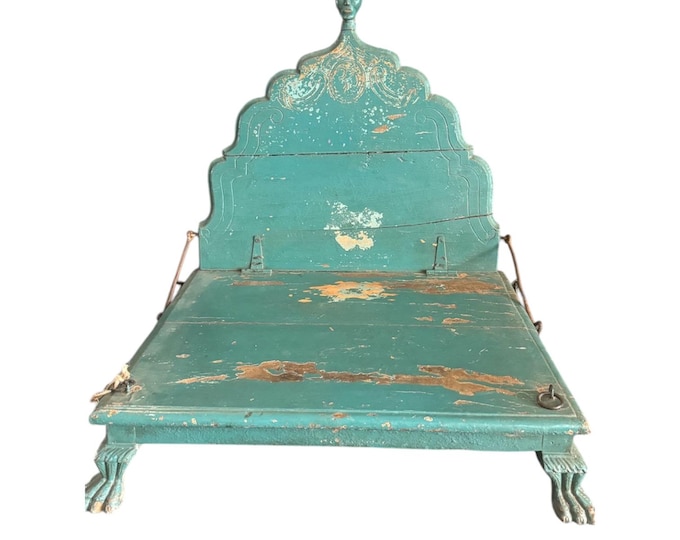 Featured listing image: Vintage Carved Folding Bajot Table: Indian Accent Chair
