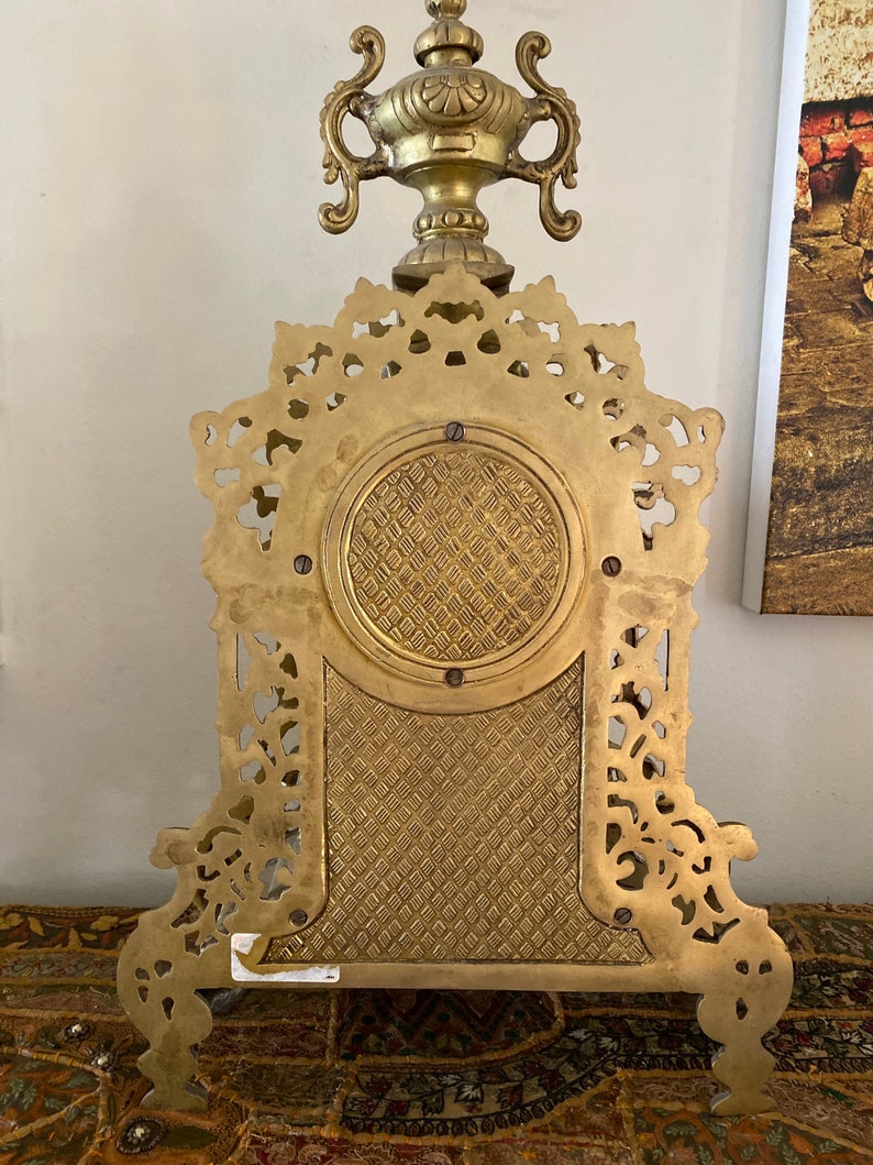 Vintage Large Brass Clock Standing Clock Etsy