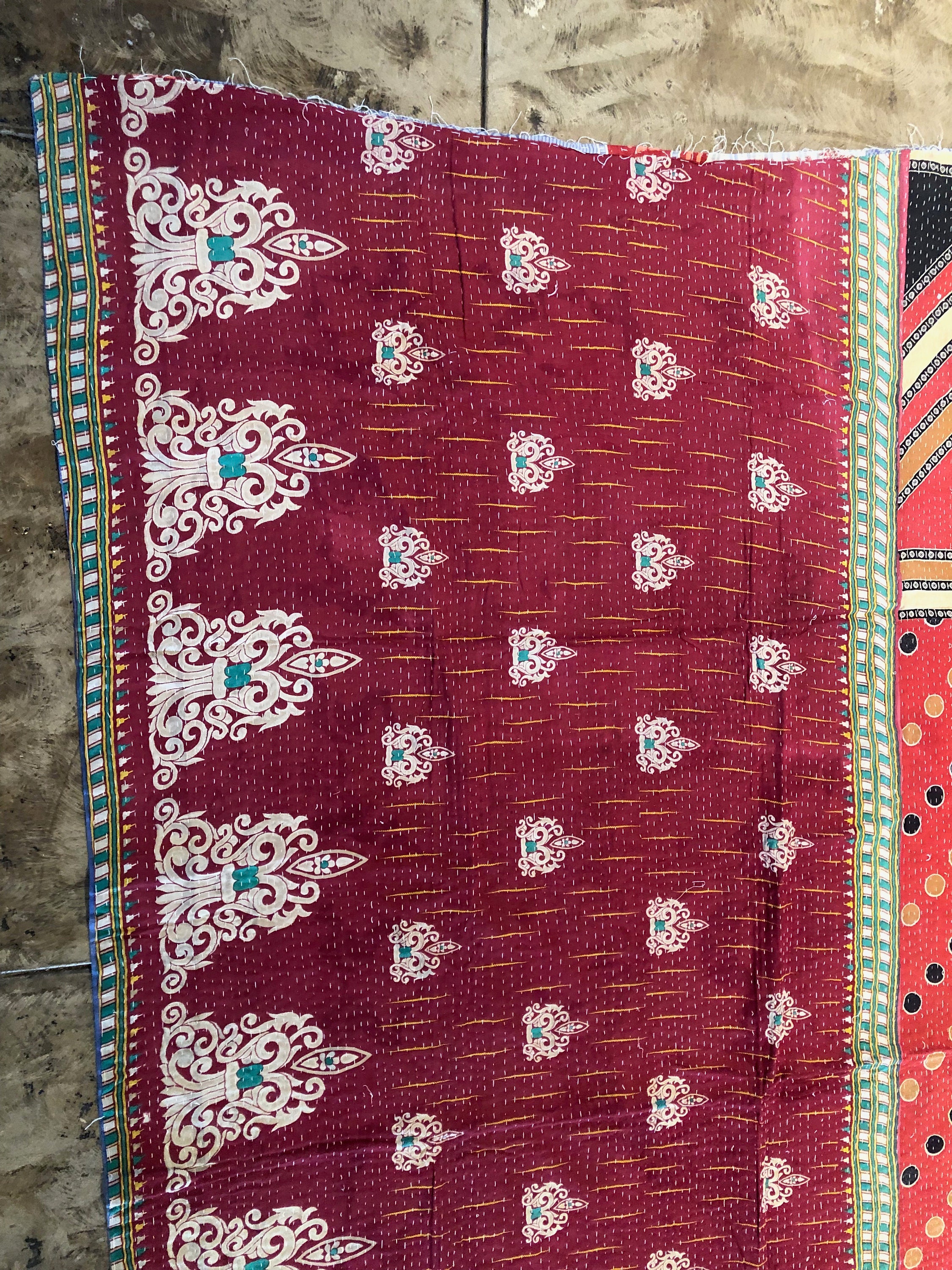 Vintage Kantha Blanket, Quilt, Throw Blanket, Kantha Quilt Indian