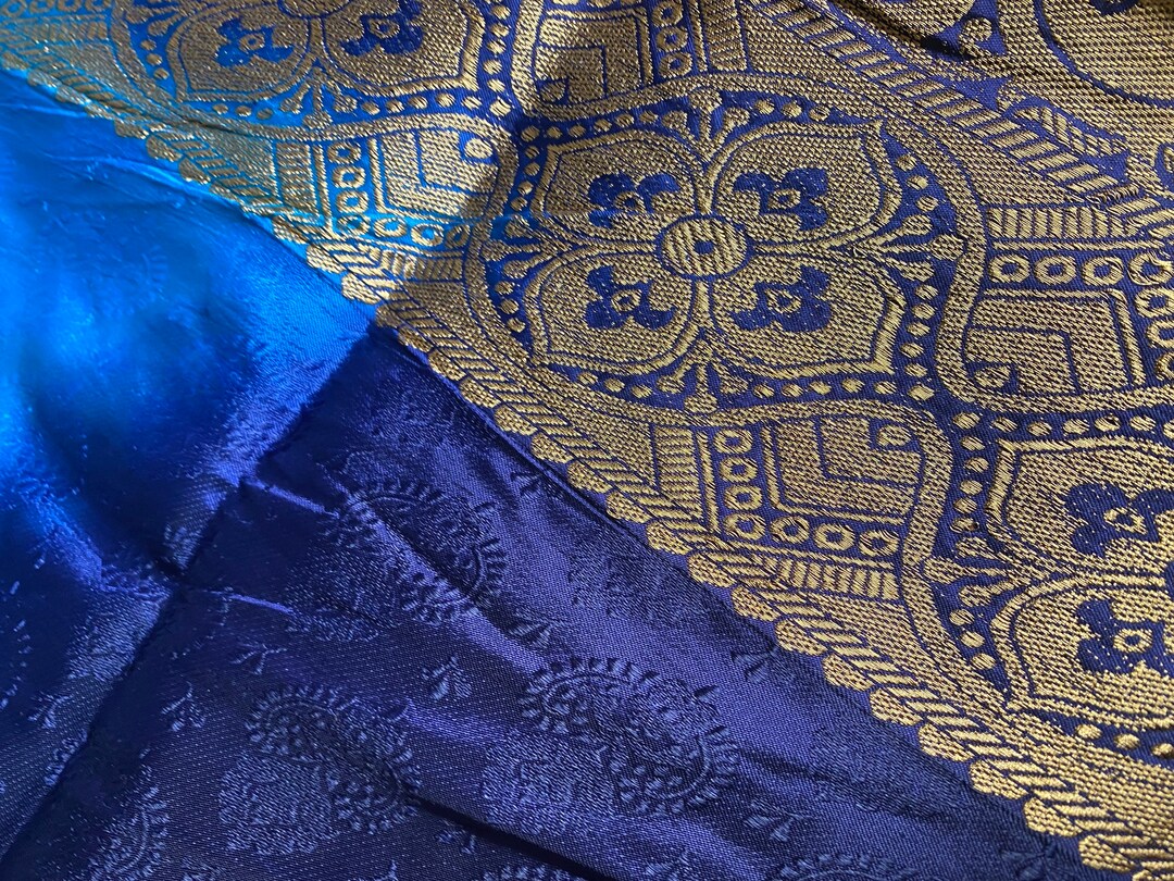 Blue Sari Fabric, Party Decor, Weddings, Bollywood Parties, Fabric Etsy