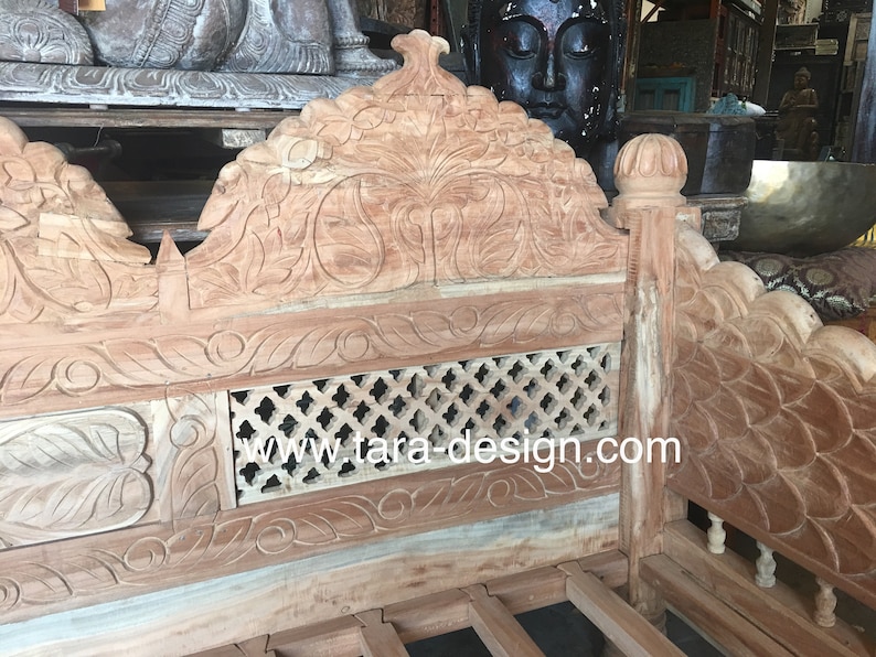 Neutral Wood Triple Arch Jhula Sofa Daybed Carved Sofa Etsy