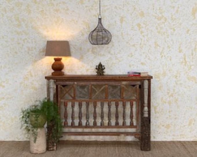 Featured listing image: Vintage jali console table, sofa table, Entryway table, Bohemian decor, Home furnishing