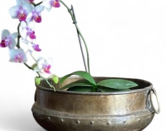Rustic Hand-Painted Brass Bowl: Indian Home Decor