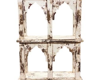 Vintage White wash Hanging Wall shelf, display Shelf, Bedroom Shelf, Bathroom storage, Bathroom organizer, hanging shelf, rope shelf, Alter