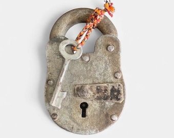 Handmade Vintage Iron Padlock with Key