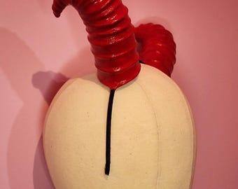 Red Krampus Horns: Ridged Devil Goat Nymph Headpiece (Any Color)
