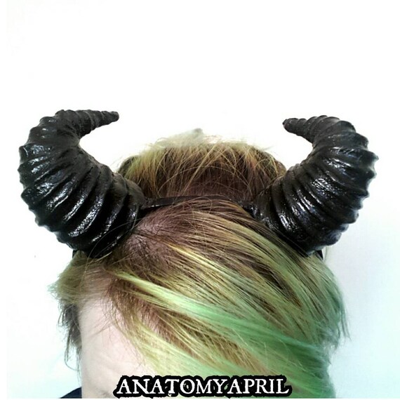 Black shiny horns halloween costume Fawn Satar Demon Goat Nymph Horns Small-medium shiny or matte