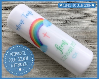 DIY Taufkerze Regenbogen - Folie zum selbst Auftragen