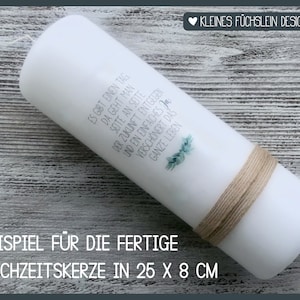 Folie für Hochzeitskerze Eukalyptus, Kerzentattoo, Kerzensticker, Dekoration, Tattoofolie für Kerzen, A4, Deko Kerze basteln image 3