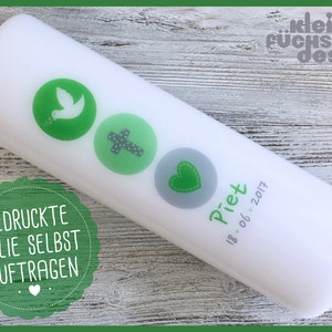 DIY Taufkerze Buttons grün - Folie zum selbst Auftragen