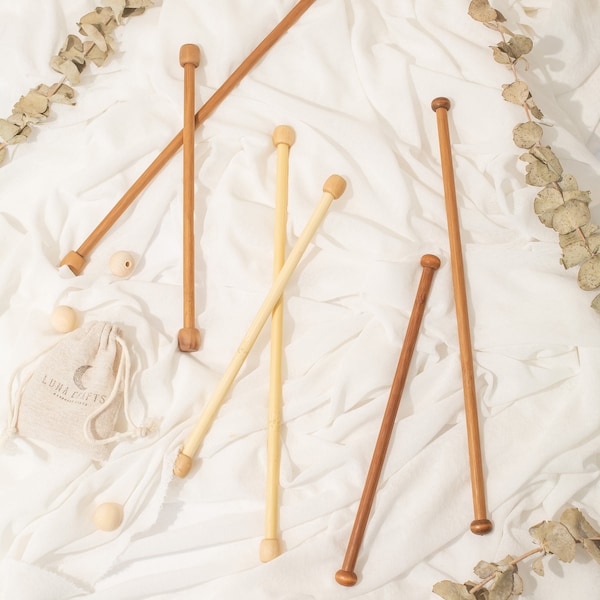 Wooden Craft Dowels for Macrame, Tapestry and Weaving DIY - 3 designs in 2 different sizes