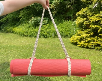 Macrame Yoga Mat Strap - supporto per tappetino per esercizi in macramè, cinturino per yoga carino, cinturino / supporto per tappetino yoga regolabile