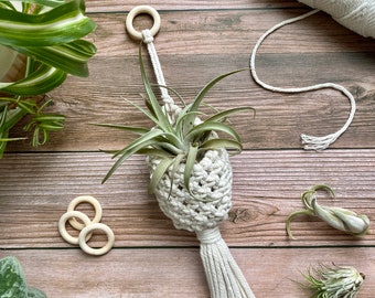 Macramé para colgar en la pared: macramé para colgar plantas, decoración para plantas pequeñas, decoración de plantas de macramé