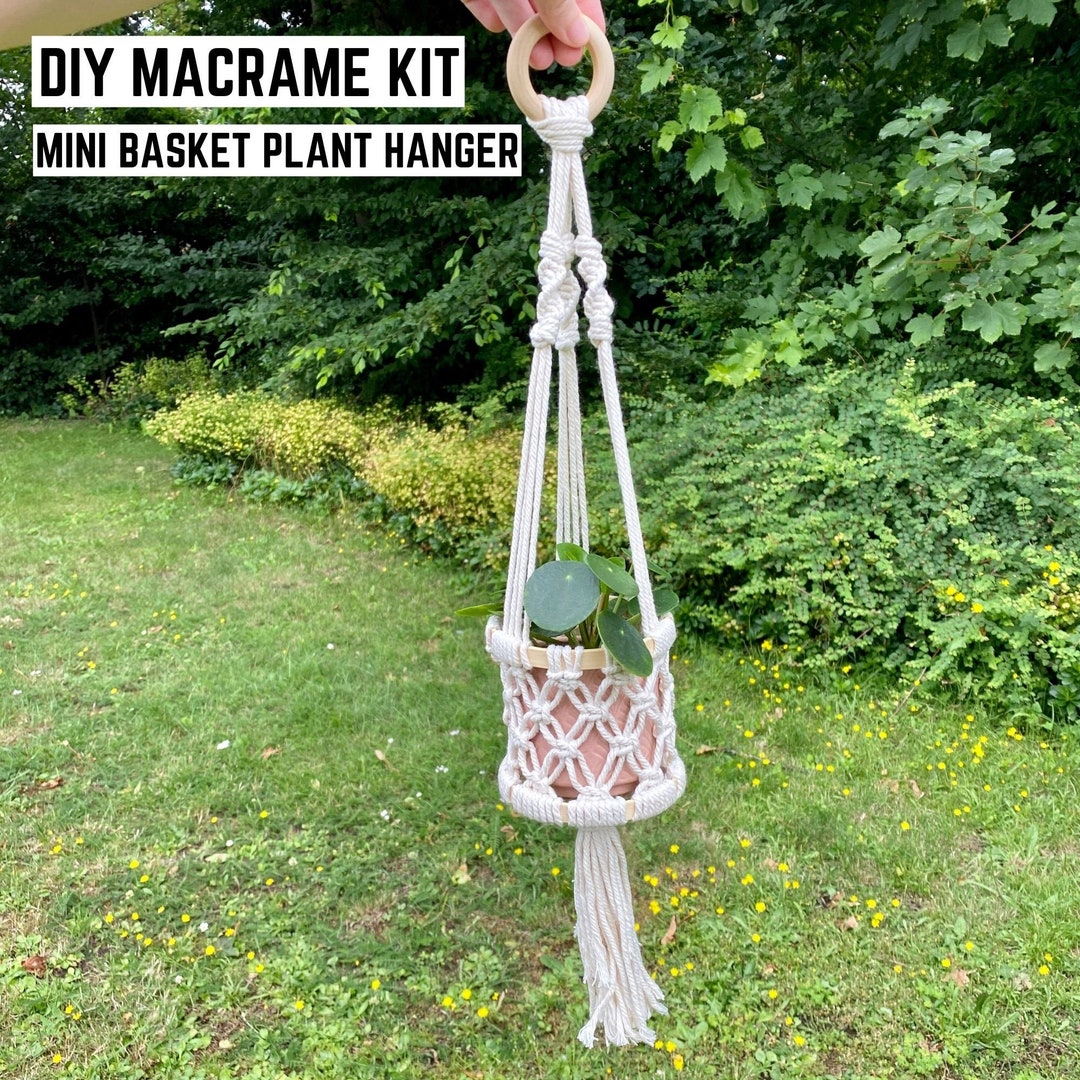 DIY Macrame Plant Hanger Craft Kit - Boho Plant Wall Hanging, DIY ...