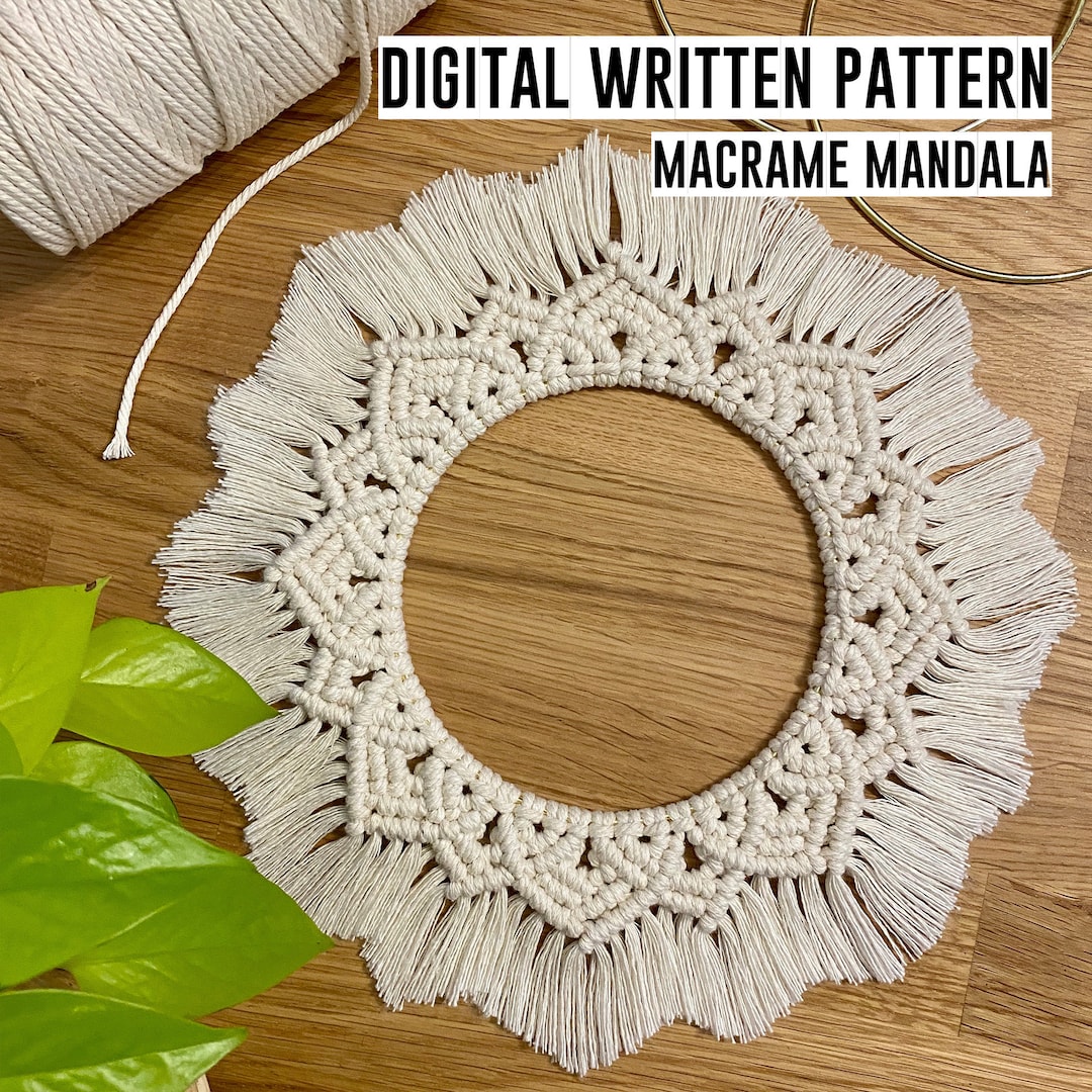 Macrame Mandala Wall Hanging INSTANT DOWNLOAD Written Pattern, Macrame