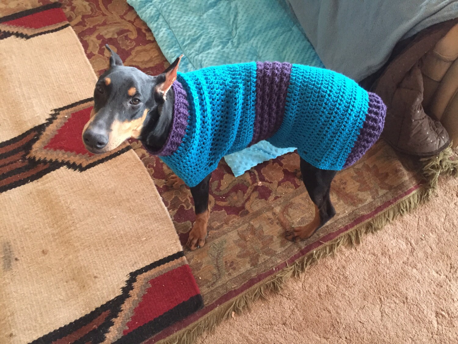 XXL Dog Sweater With Ribbed Edging and Star Stitch Crochet Etsy