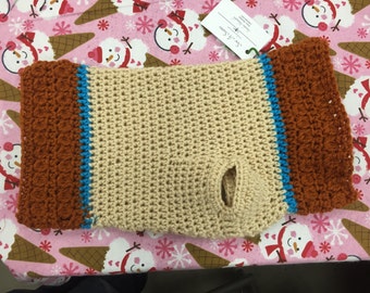 Bobble Edged Crochet Dog Sweater Pattern size Large