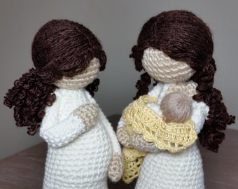 Crochet Pattern Package, Mother-to-be EVE and Nursing Mother EVE and JAMIE Available in English, Dutch and German Translation