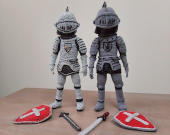 PDF Instant download. Armour of God KNIGHT, , Fantasy Range Amigurumi, Crochet Pattern, Unique crochet
