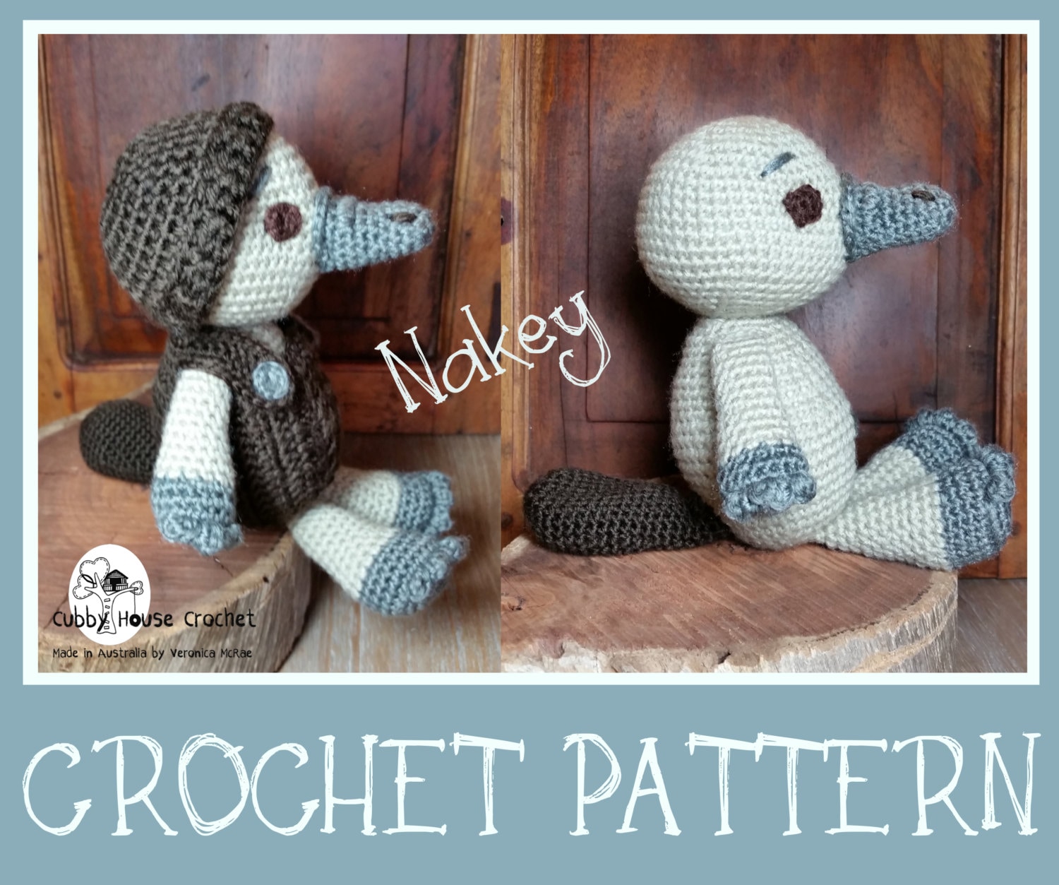 Amigurumi Platypus with Removable Clothing Pattern