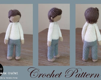 Crochet Pattern. Father ADAM. Full instructions for hairstyle. Mother and Baby NOT included. Their patterns can be purchased in my shop.