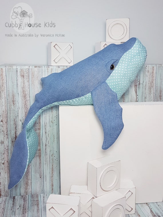 Whale Calves For Nautical Themed Bedroom Or Nursery Pastels Available In 5 Assorted Pastel Polka Dot Colours Denim Whales Length 40cm