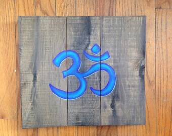 OM Wall Art on Reclaimed Wood