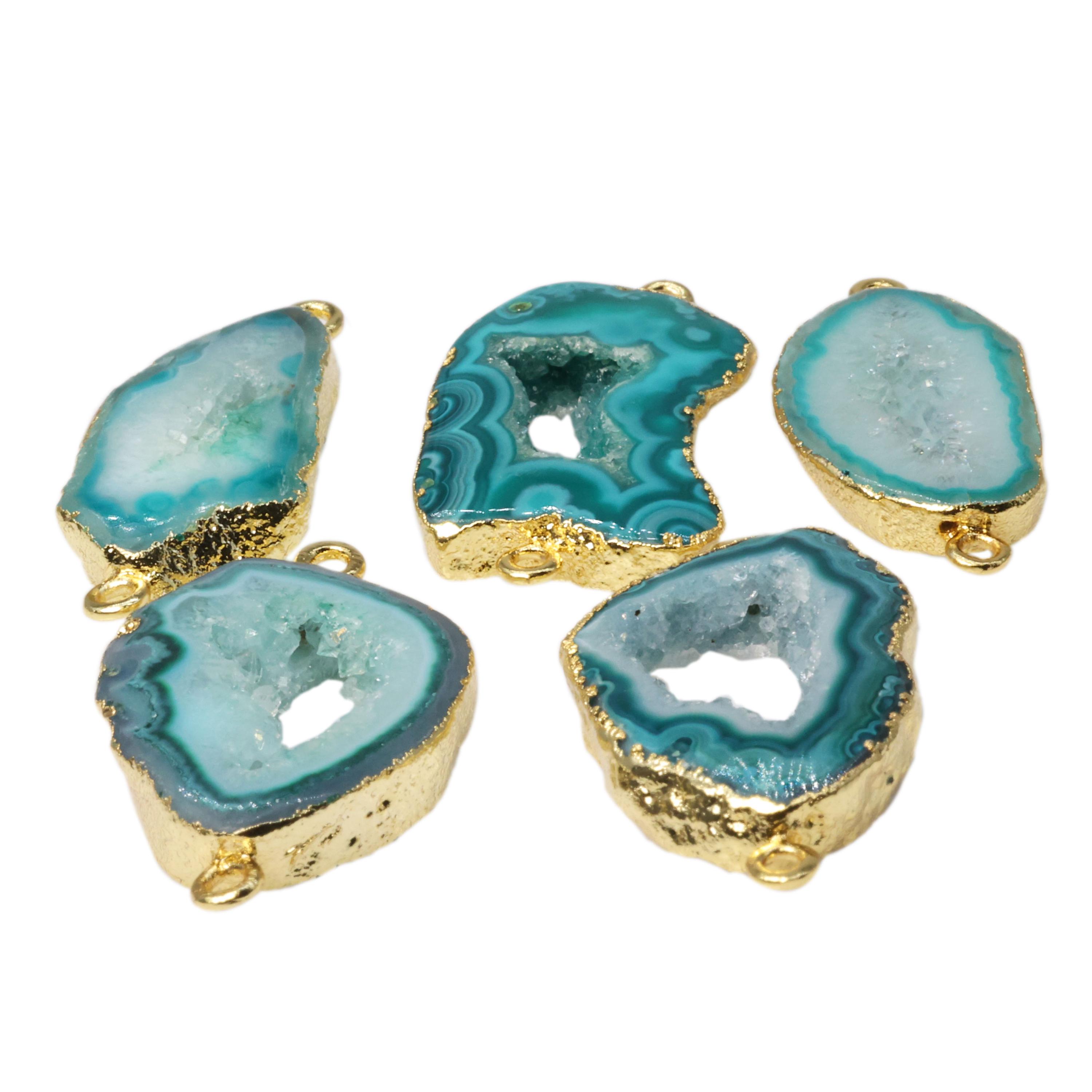 Lot De Pierres D'agate Solaire Druzy Naturelle, Polies, Multicolores - Pour Création Bijoux