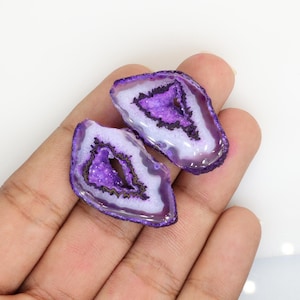 Achat Geode Druzy Scheibenpaare, 20 - 50 mm, polierte Edelsteine Paare, Schmuckzubehör, Schmuckherstellung, Edelsteinhersteller