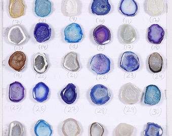 24mm Natural Druzy Agate Geode Stone, Jewelry Making