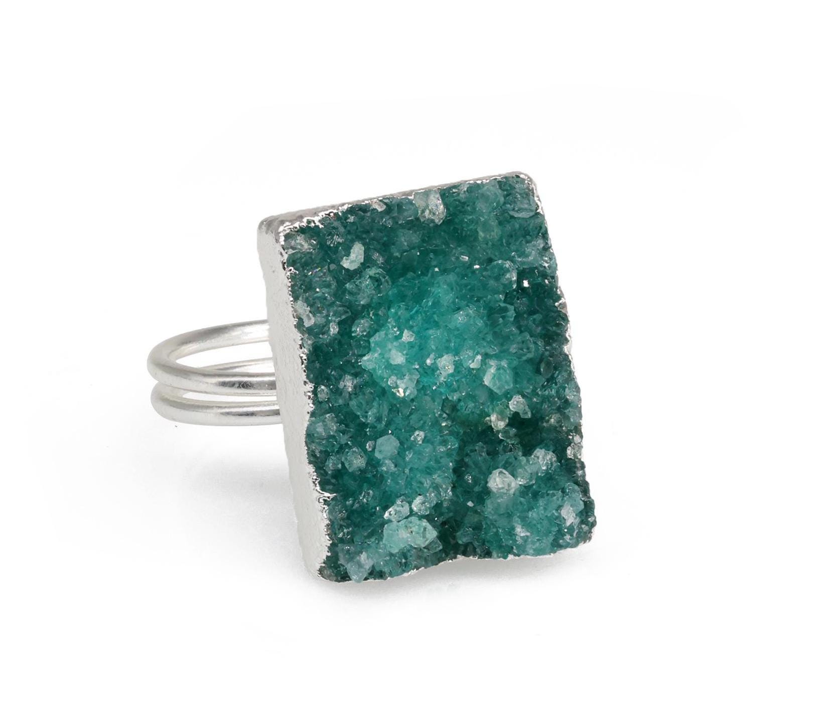 ドゥルージーリング ドゥルージーカルセドニー リング / Window Druzy Chalcedony